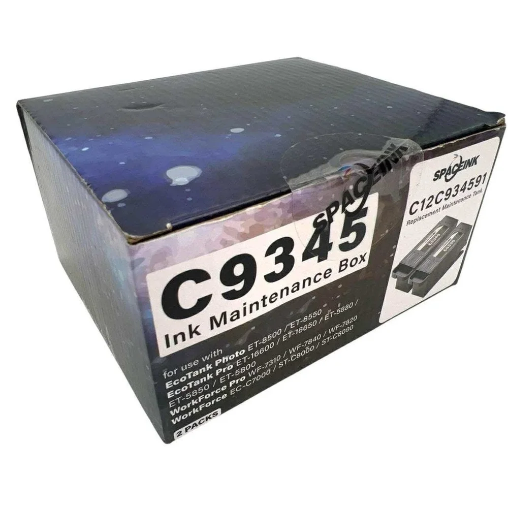SpaceInk C9345 C12C934591 Ink Maintenance Box Replacement Tank 2 Pack NIB